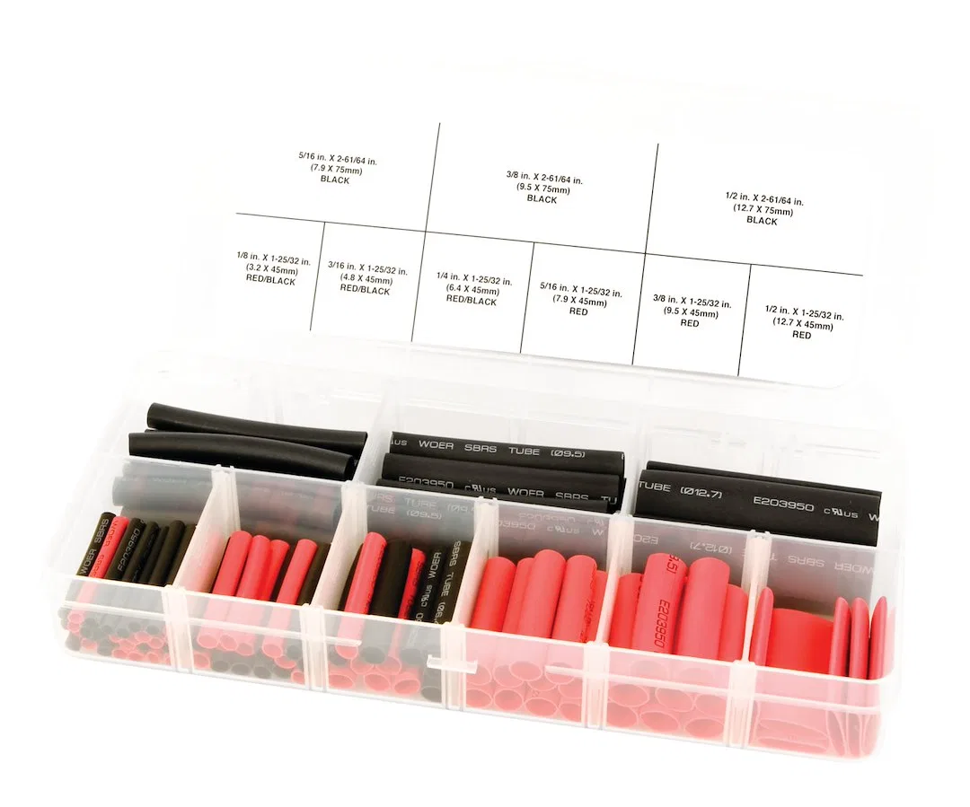 W541 – PERFORM TOOL Heat Shrink Tubing Assortment, Polyolefin Tubing With Storage Case Total Of 106 Pieces